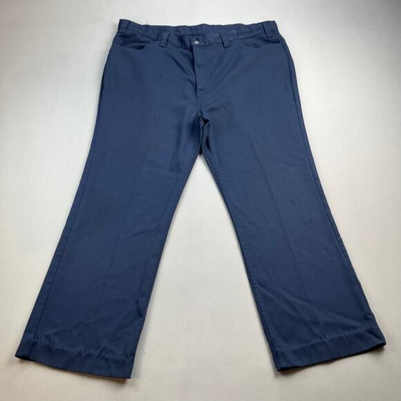 Vintage Levis Sta-Prest Pants Mens 42 Navy Blue Chino Straight Leg Slacks 80s - Picture 1 of 16